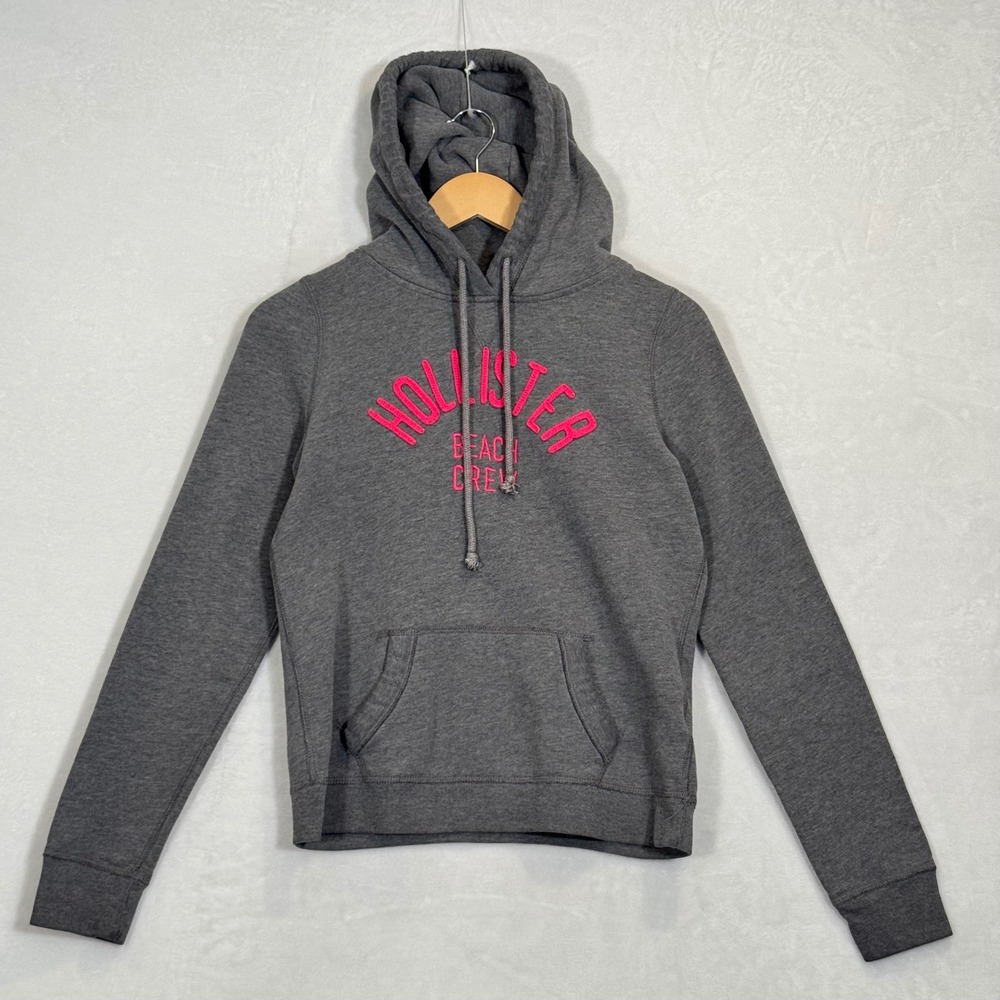 Hollister Gray Beach Crew Graphic Hoodie Medium